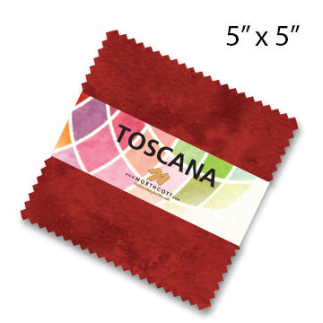 TOSCANA Color Coordinating Precuts - Cardinal - 5x5 Charm Pack- CTOSC42-26
