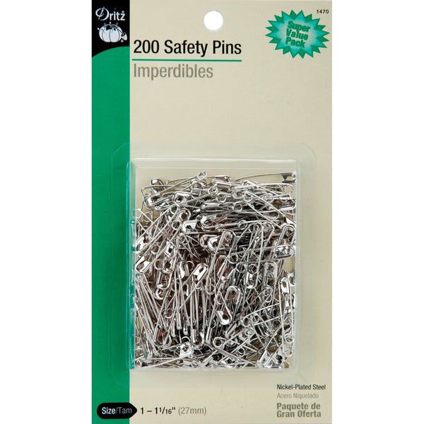 Dritz Quilters Safety Pins Size 1 (1 1/16th") 200 count