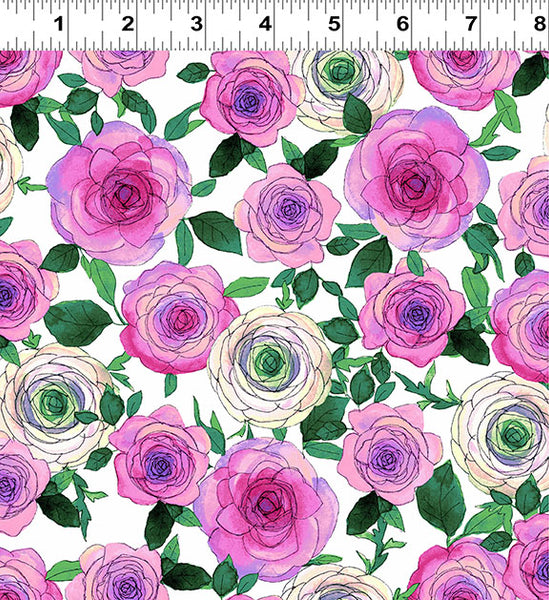 Radiance Posies White Y2935-1 @ $9.00 / yard