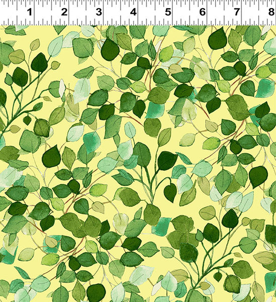 Radiance Lacey Leaves Light Yellow Y2936-8 @ $9.00 / yard