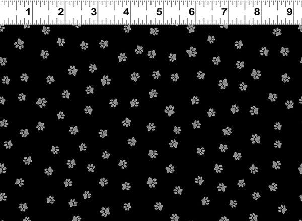 Snarky Cats Paw Prints Black Y3061-3 @ $9.00 / yard