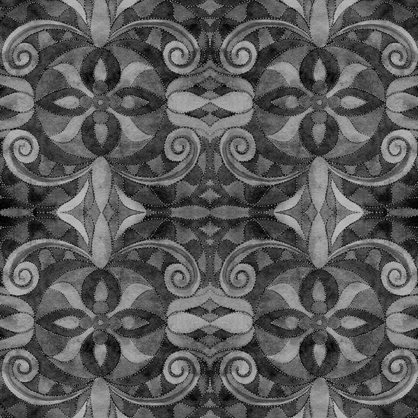 Blank 108in Wide Back  Baroque 9777-99 Charcoal @ $17.00 / Yard