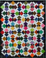 Jewel Box A Disappearing Nine-patch Design Set-on-Point in 5 sizes.