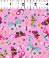 Summer Sampler Butterflies Pink Y2991-42 @ $9.00 / yard