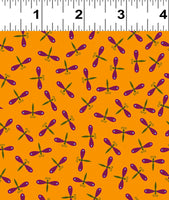 Summer Sampler Dragonflies Orange Y2992-36 @ $9.00 / yard