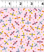 Summer Sampler Dragonflies Light Pink Y2992-41 @ $9.00 / yard