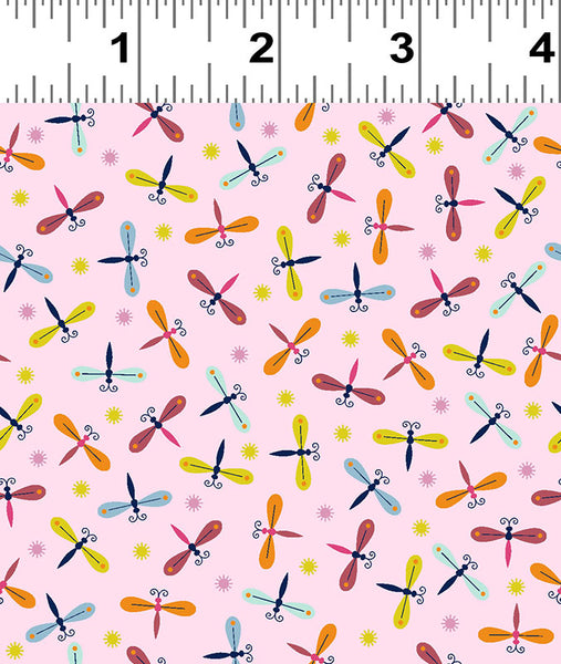 Summer Sampler Dragonflies Light Pink Y2992-41 @ $9.00 / yard