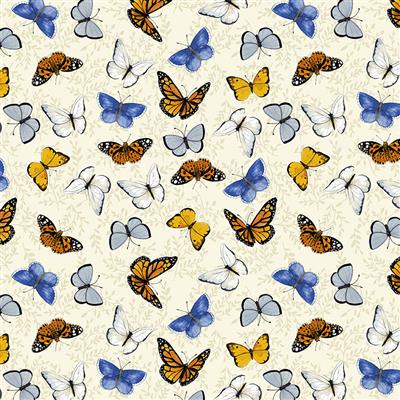 Sunny Fields Butterflies Y3029-57 Cream @ $9.00 / yard